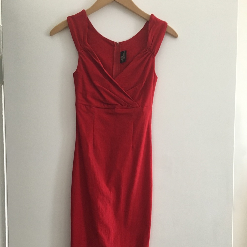 XS red knee length dress